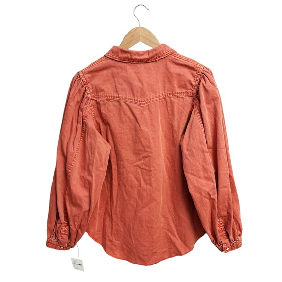 NWT Free People With Love Denim Button Front Top - Picture 3 of 6